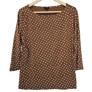 Ann Taylor Factory Brown Polka Dot Blouse